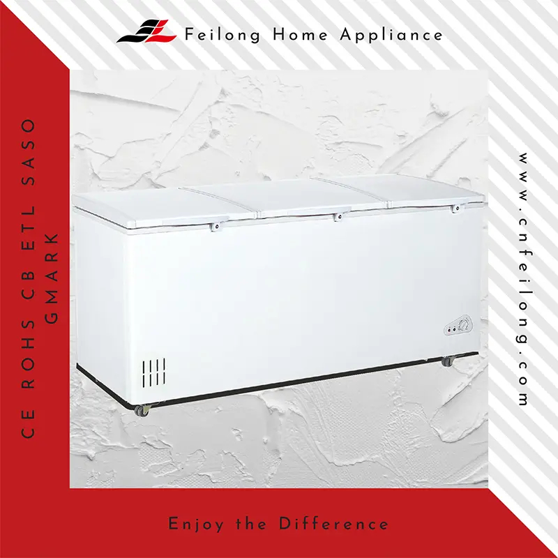 Malaking Puting Komersyal 3 Door Chest Freezer BD-1588Q