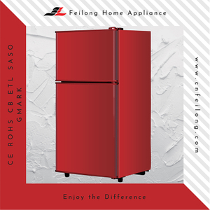 Adjustable Level Wheel Double Door Red Refrigerator BCD-138