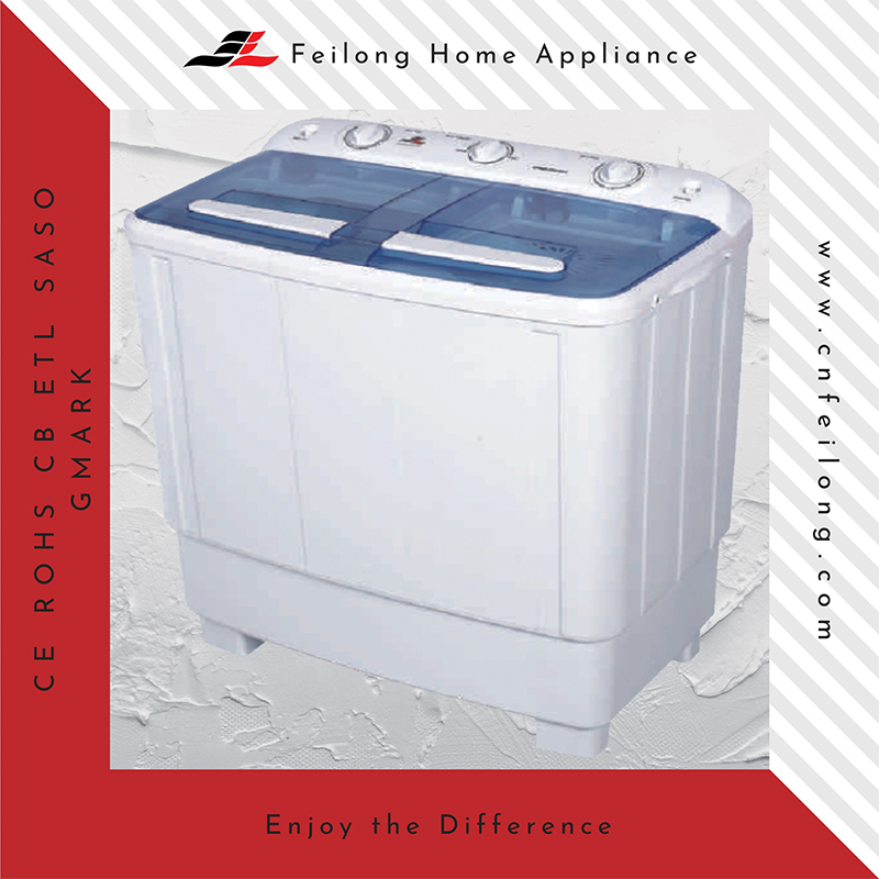 Semi-awtomatikong Glass Panel Laundry Twin Tub Washing Machine