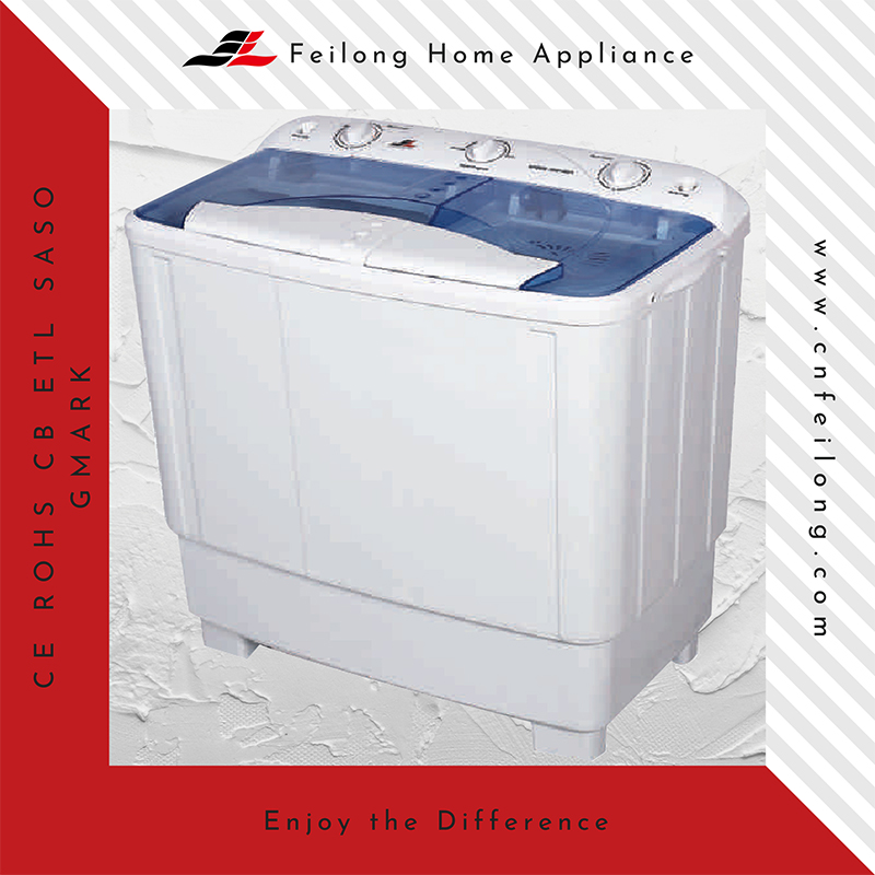 Semi-awtomatikong Glass Panel Laundry Twin Tub Washing Machine